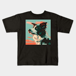 Retro Border Terrier: Pastel Pup Revival Kids T-Shirt